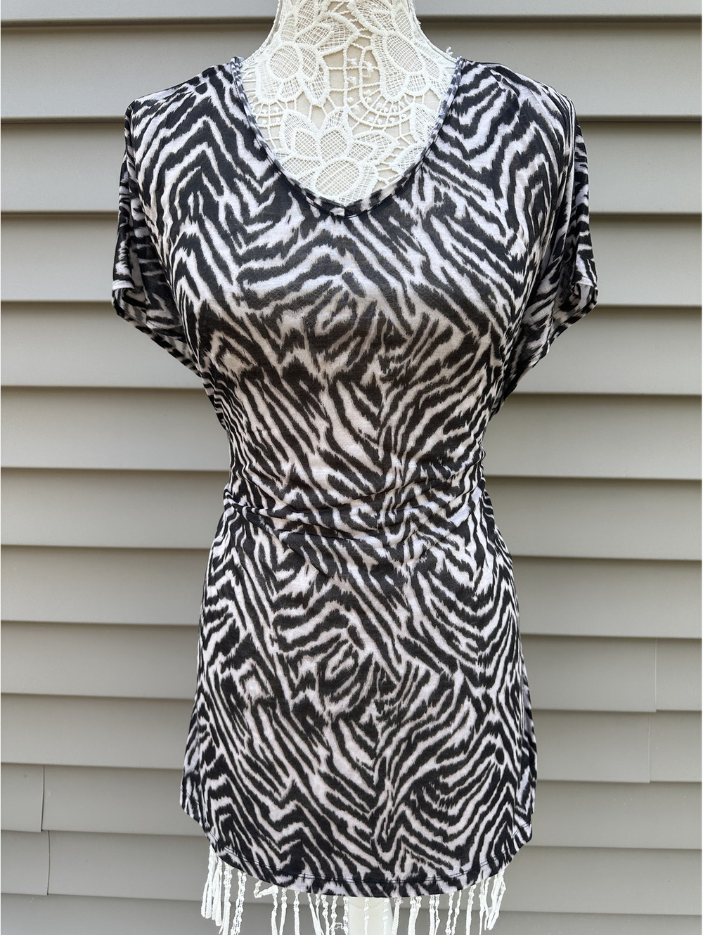 H&M Zebra Print Tunic Top